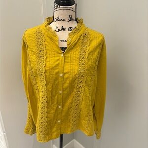 Jennifer & Grace Mustard Lace Detail Blouse